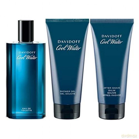 Davidoff Cool Water Man - EDT 75 ml + shower gel 50 ml + aftershave 50 ml for men