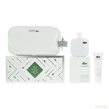 Lacoste Eau De Lacoste L.12.12 Blanc - EDT 100 ml + shower gel 50 ml + cosmetic bag for men