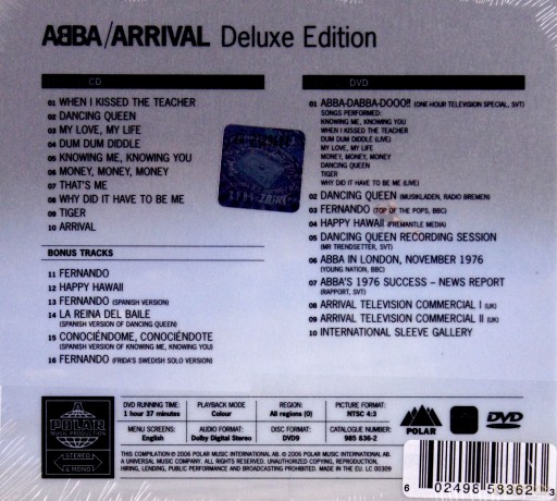 Abba: Arrival 30th Anniversary (Deluxe Edition) (digipack) [CD]+[DVD]