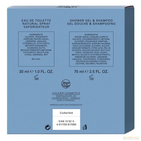 s.Oliver Pure Sense Men - EDT 30 ml + shower gel 75 ml for men