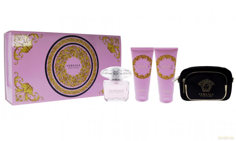 Versace Bright Crystal - EDT 90 ml + body lotion 100 ml + shower gel 100 ml + cosmetic bag for women