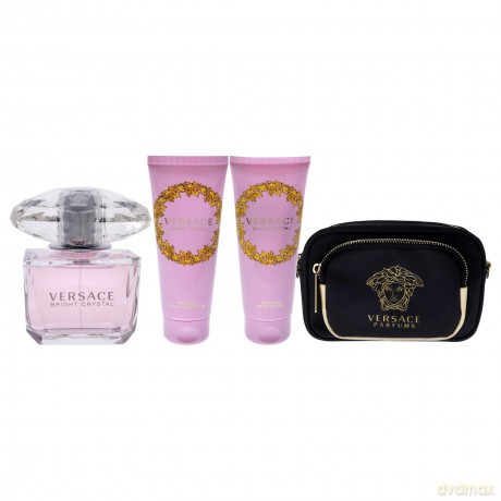 Versace Bright Crystal - EDT 90 ml + body lotion 100 ml + shower gel 100 ml + cosmetic bag for women
