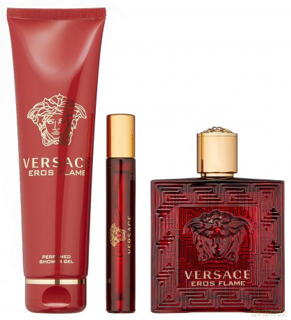 Versace Eros Flame - EDP 100 ml + shower gel 150 ml + EDP 10 ml for men