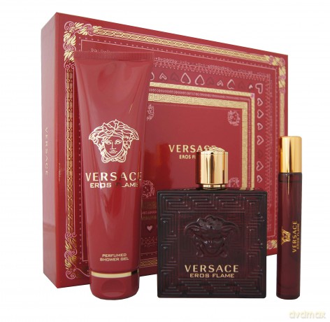 Versace Eros Flame - EDP 100 ml + shower gel 150 ml + EDP 10 ml for men