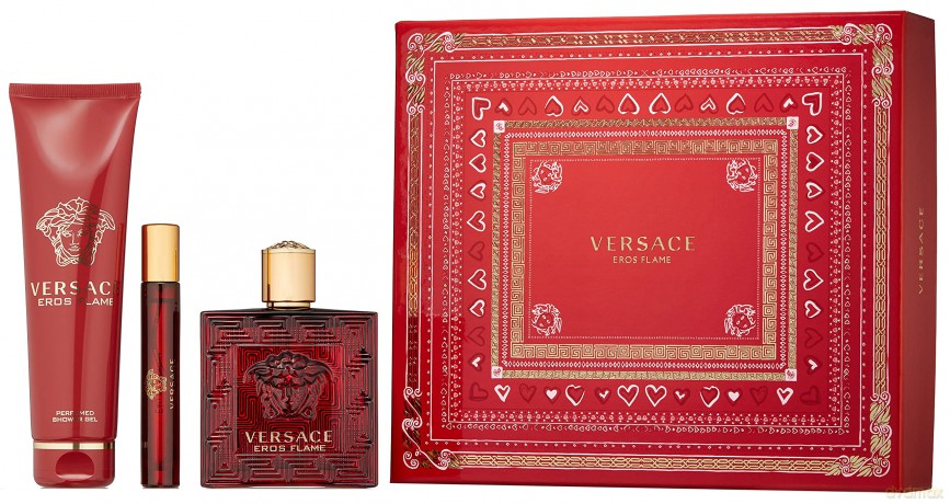 Versace Eros Flame - EDP 100 ml + shower gel 150 ml + EDP 10 ml for men