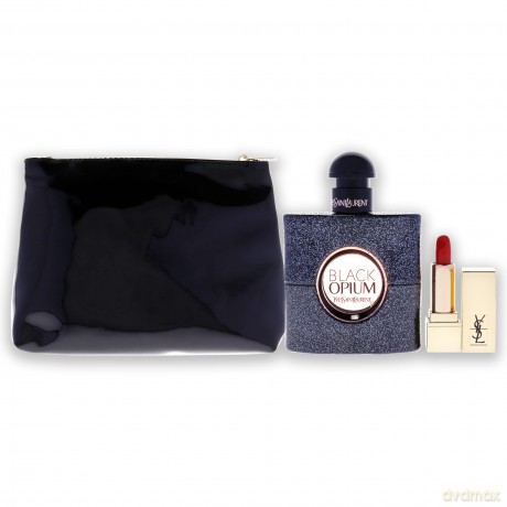 Yves Saint Laurent Black Opium - EDP 50 ml + lipstick 3.2 g + cosmetic bag for women
