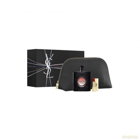Yves Saint Laurent Black Opium - EDP 90 ml + lipstick 1.3 ml + cosmetic bag for women