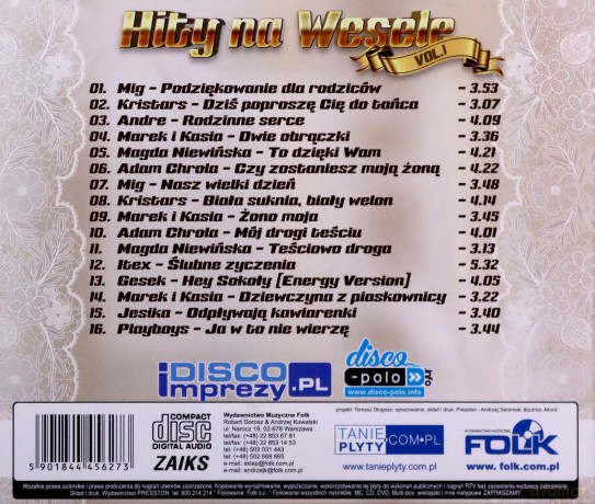 Hity na wesele Disco Polo vol. 1 [CD]