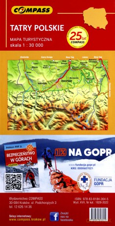 Mapa turystyczna - Tatry Polskie 1:30 000