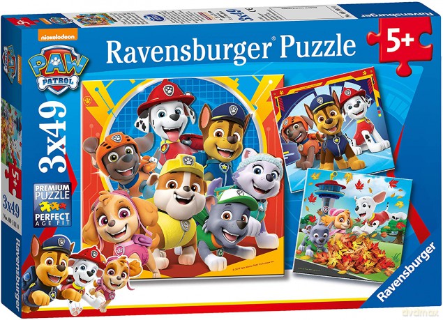 RAVENSBURGER dla dzieci 3x49 el. Psi Patrol [PUZZLE]