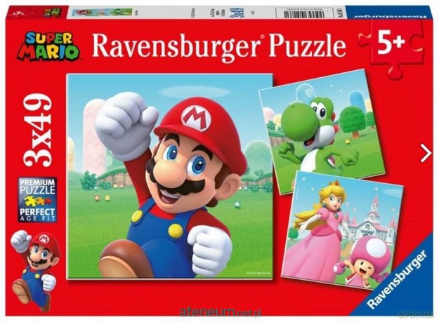 RAVENSBURGER dla dzieci 3x49 el. Super Mario [PUZZLE]