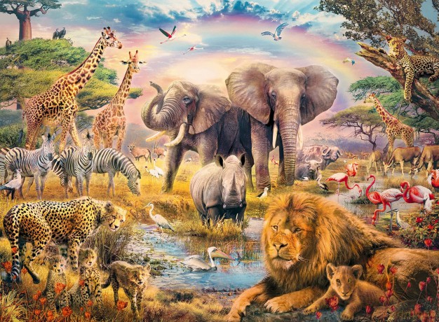 RAVENSBURGER XXL 100 el. Dzikie zwierzęta [PUZZLE]