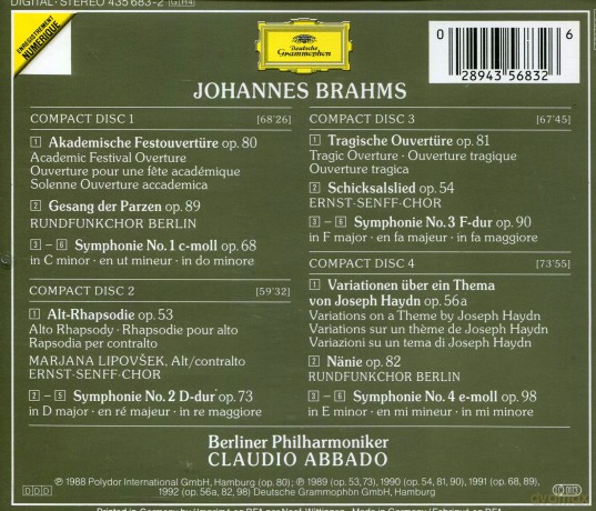 Abbado  :Brahms:Syms + [4CD]