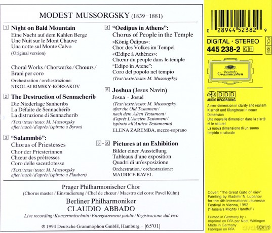 Abbado B P: Mussorgsky: Pictures At An Exibition [CD]