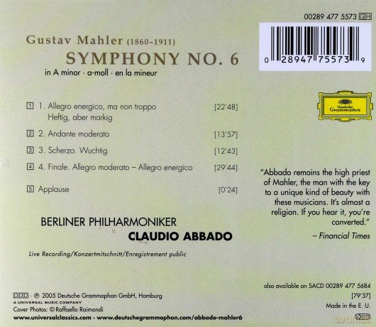 Abbado Claudio: Mahler:Symphony No.6 [CD]