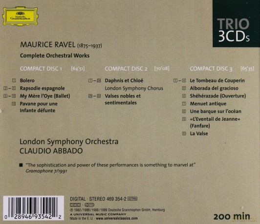 Abbado Lso: Ravel Complete Orch.Works [BOX] [3CD]
