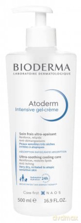 Bioderma Atoderm (Intensive Gel-Cream) Moisturizing Gel Cream For Dry To Atopic Skin - Volume: 500 ml