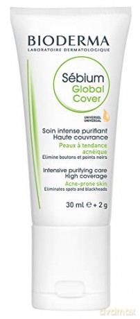 Bioderma Cover Skin and Acne Corrector Sebium Global Cover (Intensive purifying care Hight Coverage) 30 ml + 2 g