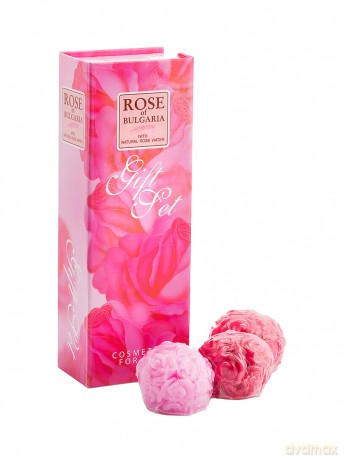 BioFresh Gift set of 3 handmade glycerin soaps in the shape of roses 3 x 40 g