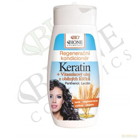 Bione Cosmetics Regenerating rinse-free conditioner for damaged hair Keratin + Castor oil 260 ml
