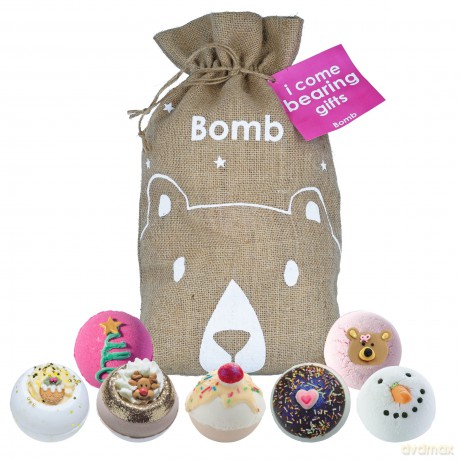 Bomb Cosmetics Gift set of sparkling bath balls I Come Bearing Gifts 7 pcs