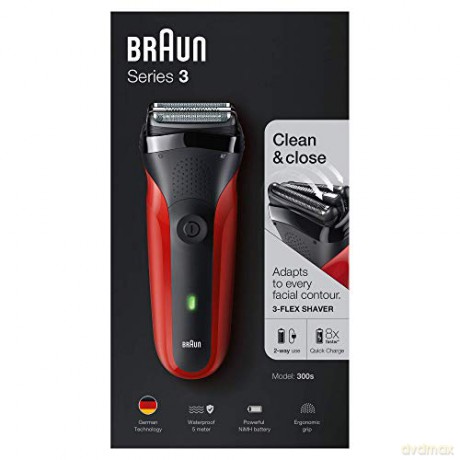 Braun Rechargeable electric plate shaver Series 3 300 Red