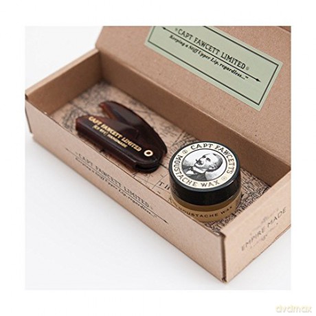 Captain Fawcett Gift set of wax and folding mustache for Sandalwood
