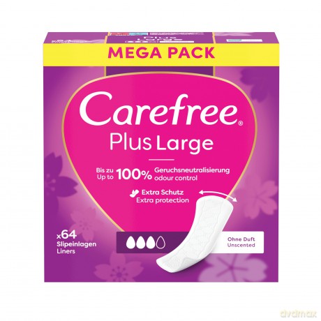 Carefree Slip pads Plus Large delicate scent - Variant: 64 ks