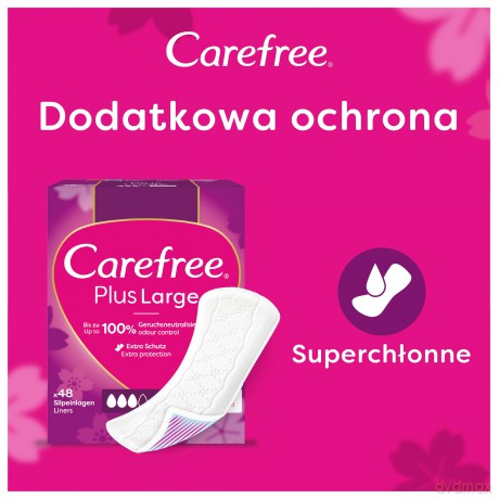 Carefree Slip pads Plus Large delicate scent - Variant: 64 ks