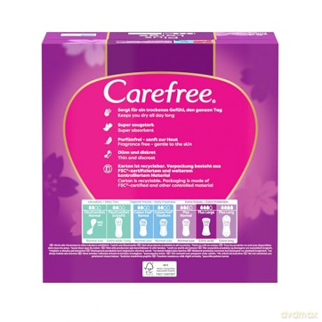 Carefree Slip pads Plus Large delicate scent - Variant: 64 ks