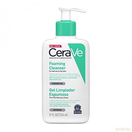 CeraVe Cleansing Foaming Gel for Normal to Oily Skin (Foaming Cleanser) - Volume: 236 ml