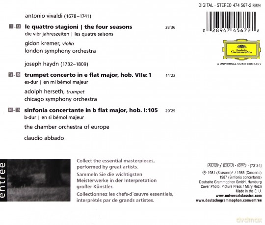 Abbado,Chamber Orch.Of Europe: Vivaldi Quattro Stagioni [CD]