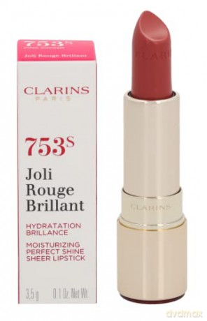 Clarins Moisturizing lipstick with gloss Joli Rouge Brillant (Perfect Shine Sheer Lipstick) 3.5 g - Shade: 753S Ginger Pink