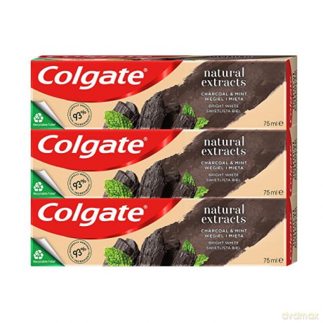Colgate Activated charcoal Natura l s toothpaste with Charcoal Trio 3 x 75 ml