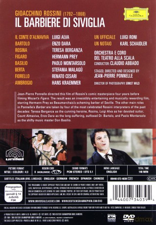 Abbado/Berganza/Alva: Rossini:Il Barbiere Di Siviglia [DVD]