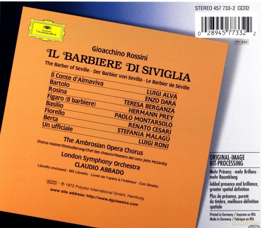 Abbado/Berganza/Alva: Rossini'il Barbiere Di Siviglia' [2CD]