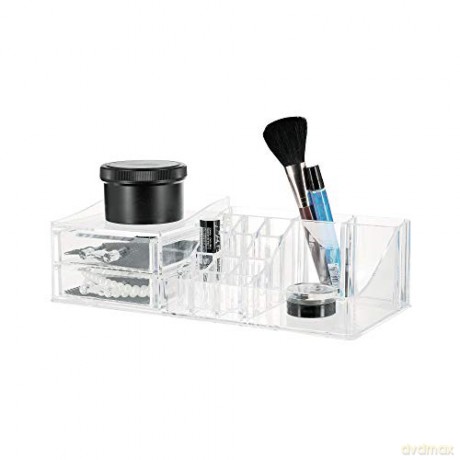 Compactor Cosmetic organizer Compactor Multi 16 compartments, 2 drawers - clear plastic