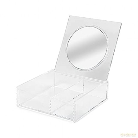 Compactor Cosmetics organizer with mirror Compactor 2 compartments - clear plastic