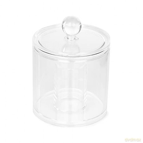 Compactor Jar with lid for cotton swabs and sticks Compactor - clear plastic