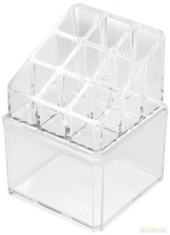 Compactor Lipstick organizer Compactor 9 compartments, tampon box - clear plastic