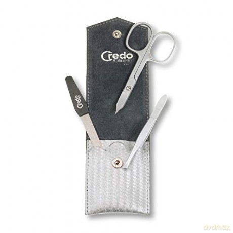 Credo Solingen Luxurious 3-piece manicure in a Carbon 3 silver case