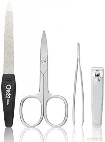 Credo Solingen Luxurious 4-piece manicure in a silver Carbon 4 case