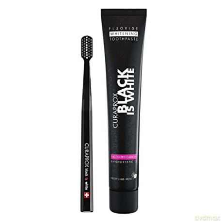 Curaprox Black dental care set Black is White