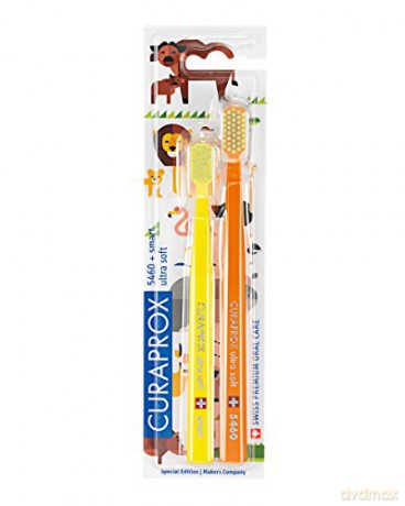 Curaprox Very fine toothbrush 5460 Ultra Soft ANIMAL Family Edition 2 pcs