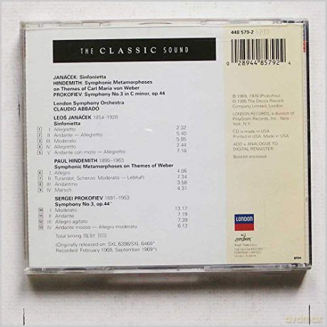Abbado/London..: Janacek/Hindemith/Prokofiev:Symphon. [CD]
