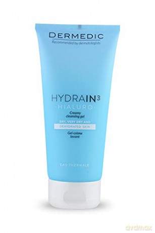 DERMEDIC Creamy Cleansing Gel for Dehydrated Dry Skin Hydrain3 Hialuro 200 ml