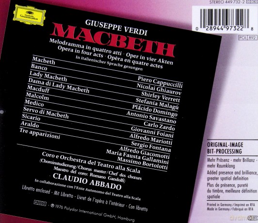 Abbado/Verrett/Domingo/Capuccilli: Verdi'macbeth' [2CD]