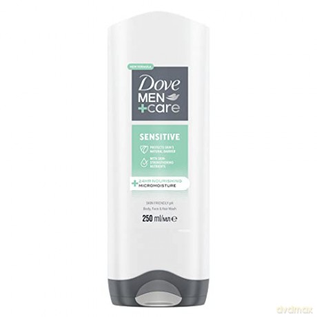 Dove Men + Care Sensitiv e Men´s Body, Face and Hair (3 in 1 Shower Gel) - Volume: 250 ml