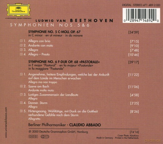 Abbado: Beethoven Symphonien 5&6 [CD]