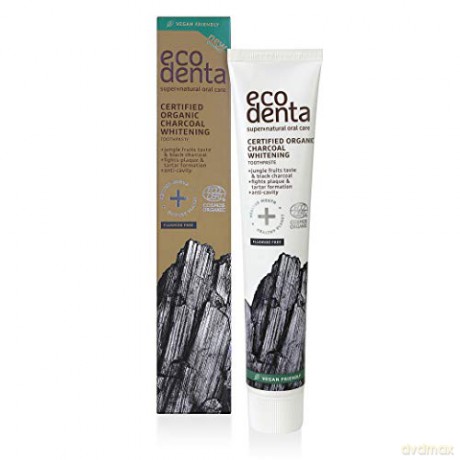 Ecodenta Organic black tooth whitening paste Jungle Fruits (Charocal Whitening Toothpaste) 75 ml
